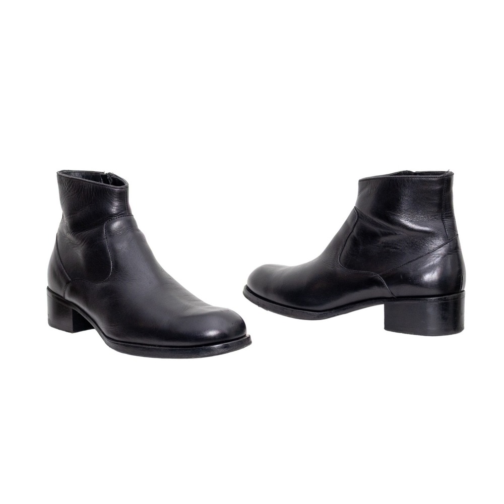 MR. HARE Size 8.5 Trane Black Leather Side Zipper Ankle Boots UK 6 US‎ 7 EU 40